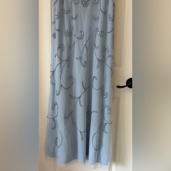Adrianna Papell Blouson Light Blue Embellished Gown Size 6 - Picture 8 of 11